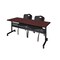 Kobe Rectangle FlipTop Table, 72" W, 29" H, Laminate Top, Mahogany MKFTM7224MH47BK - alternate 1